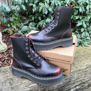 Dr. Martens Black with Burgundy Fade Platform Combat Boots